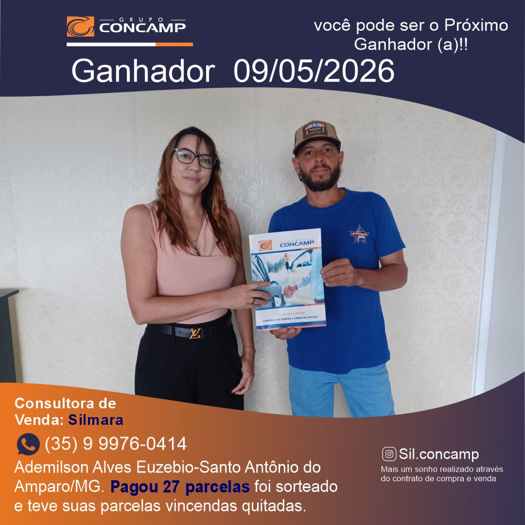 Ganhador(a) Ademilson Alves - Plano Premiado Concamp