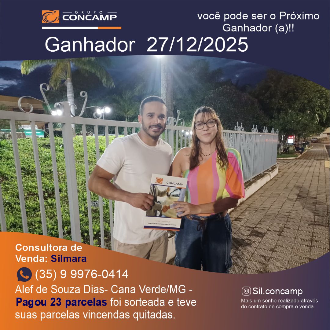 Ganhador(a) Alef de Souza - Plano Premiado Concamp