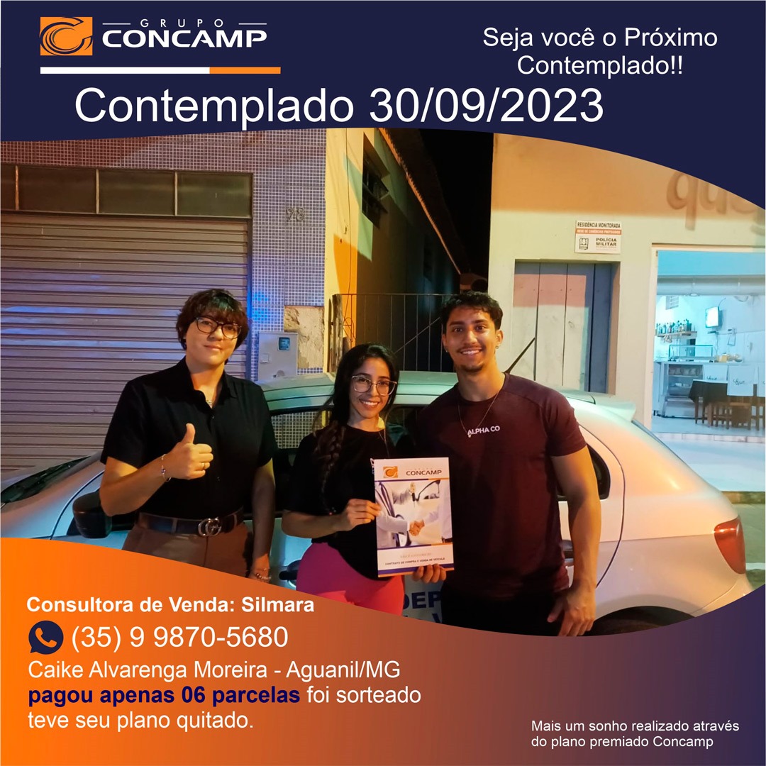 Ganhador(a) Caike Alvarenga - Plano Premiado Concamp