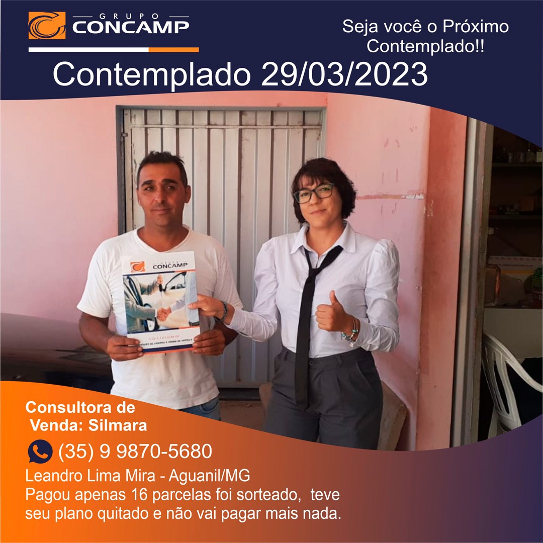 Ganhador(a) Leandro Lima - Plano Premiado Concamp