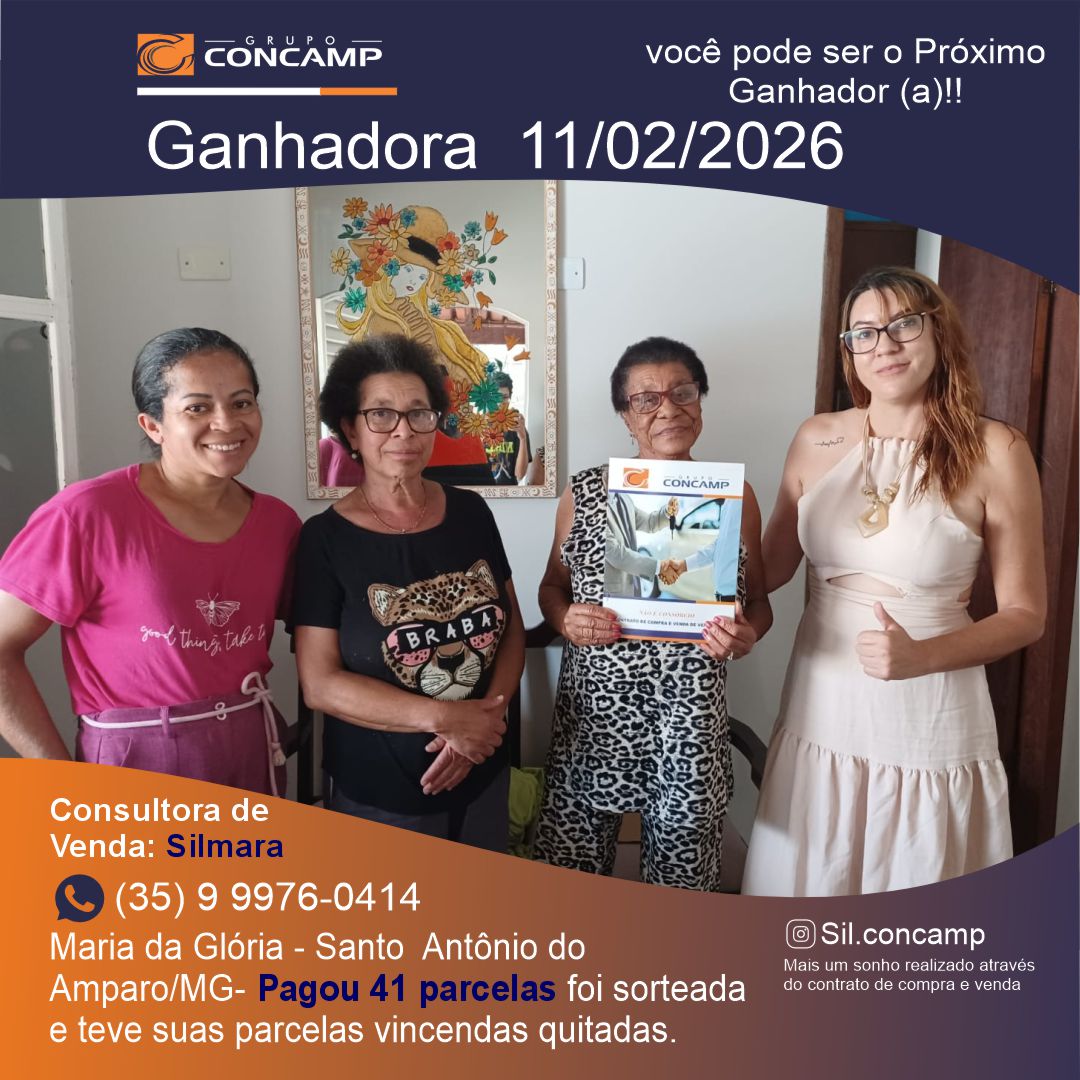Ganhador(a) Maria da Glória - Plano Premiado Concamp