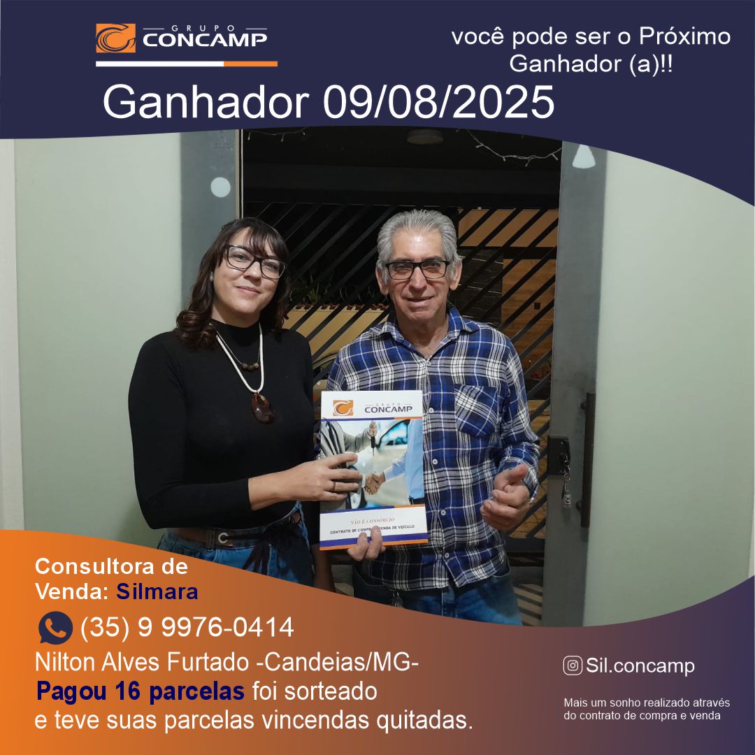 Ganhador(a) Nilton Alves - Plano Premiado Concamp