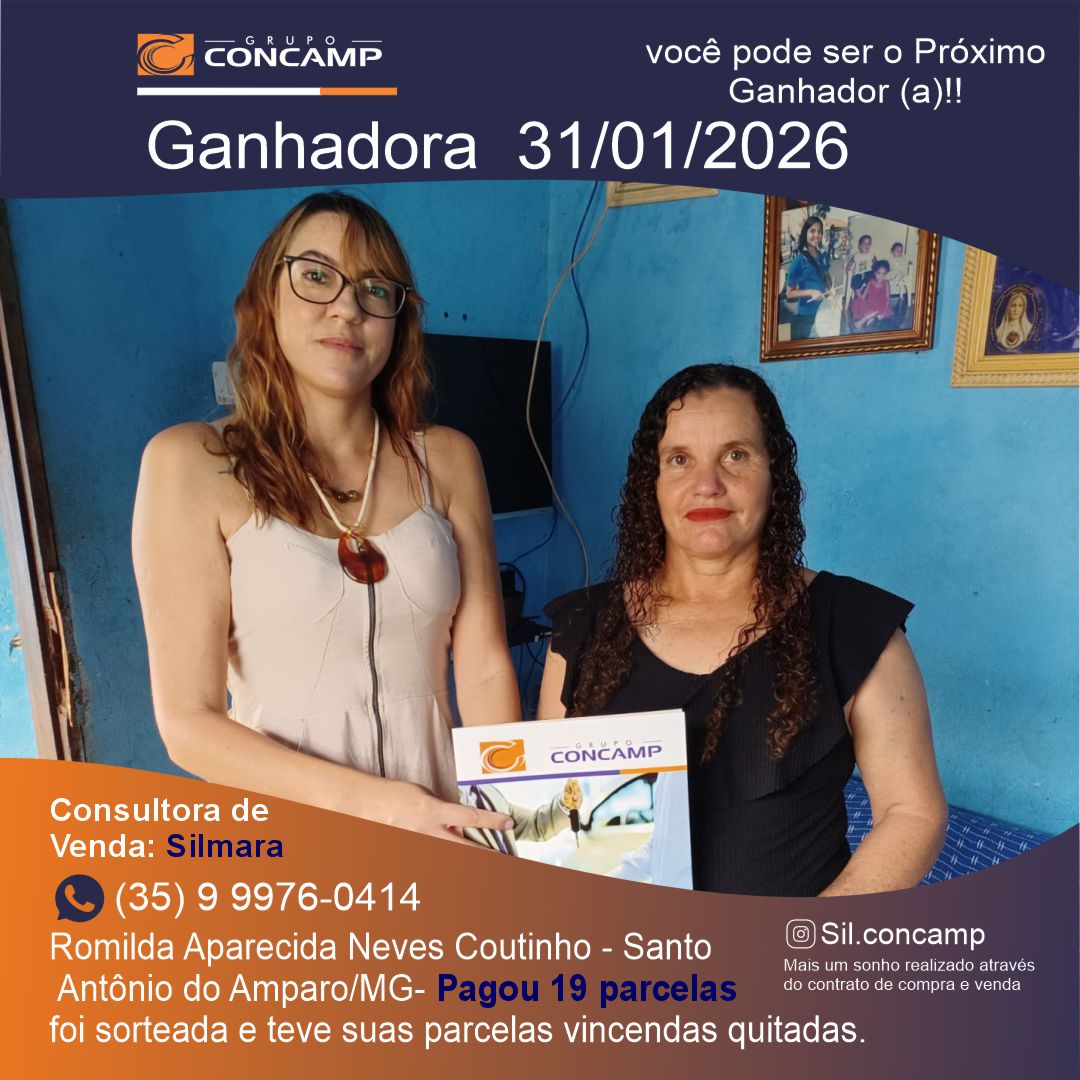 Ganhador(a) Romilda Aparecida - Plano Premiado Concamp
